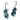 Double Rhinestone Back Latch Blue Zircon Earrings Lost & Found Trading Company