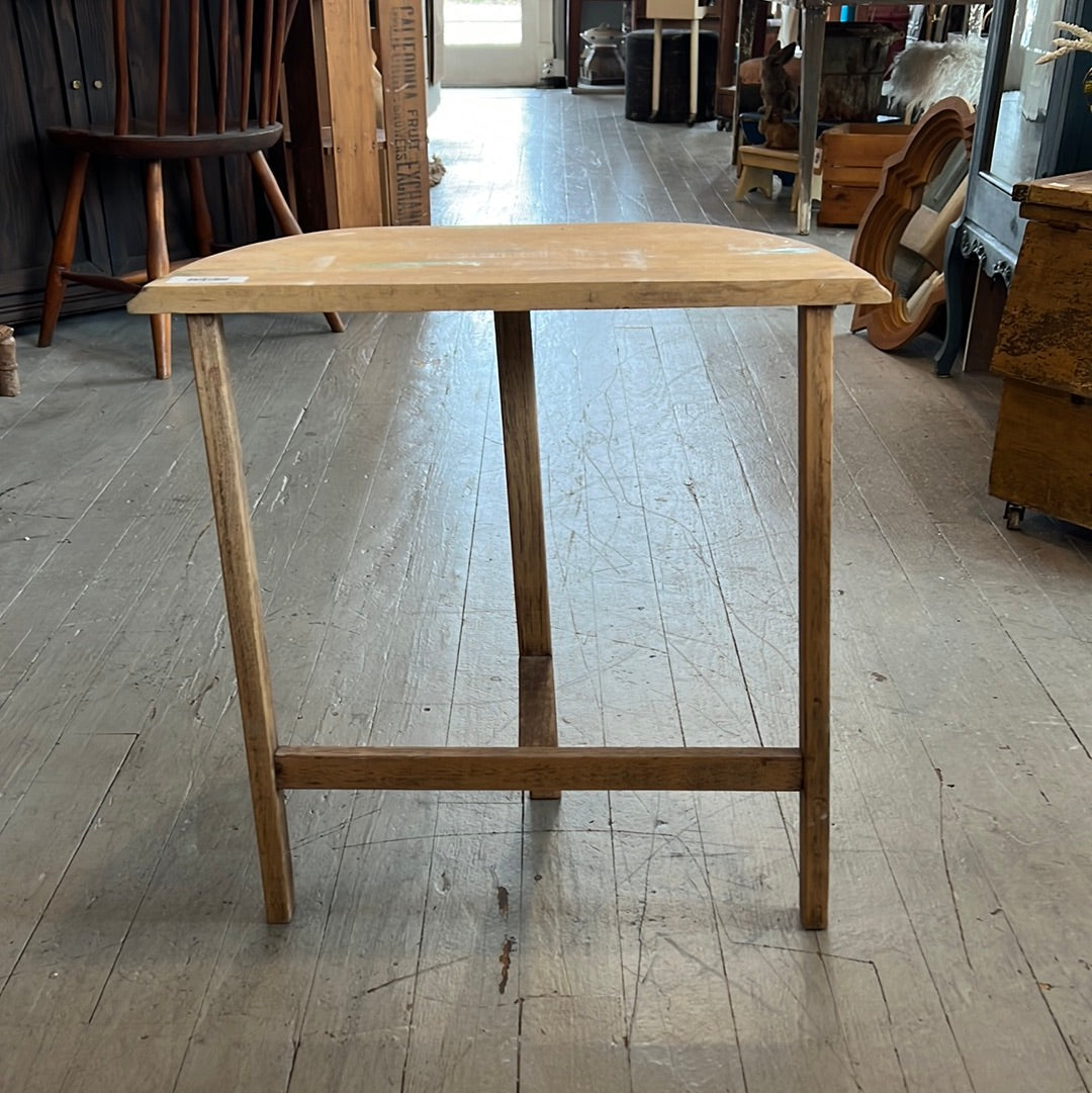 Bleached Wood Small Half Demi Lune Table