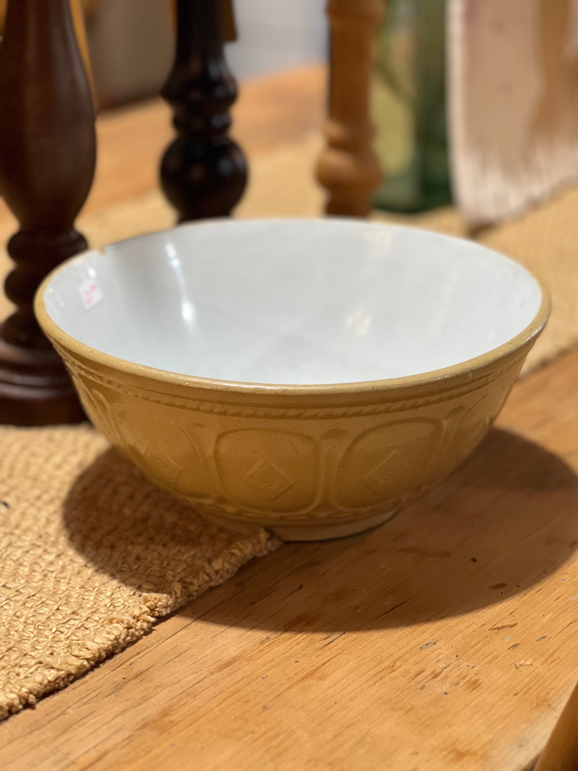 Vintage T.G. Green & Co. "Gripstand" Yellowware Mixing Bowl The Mustard Seed Collection, The Seed