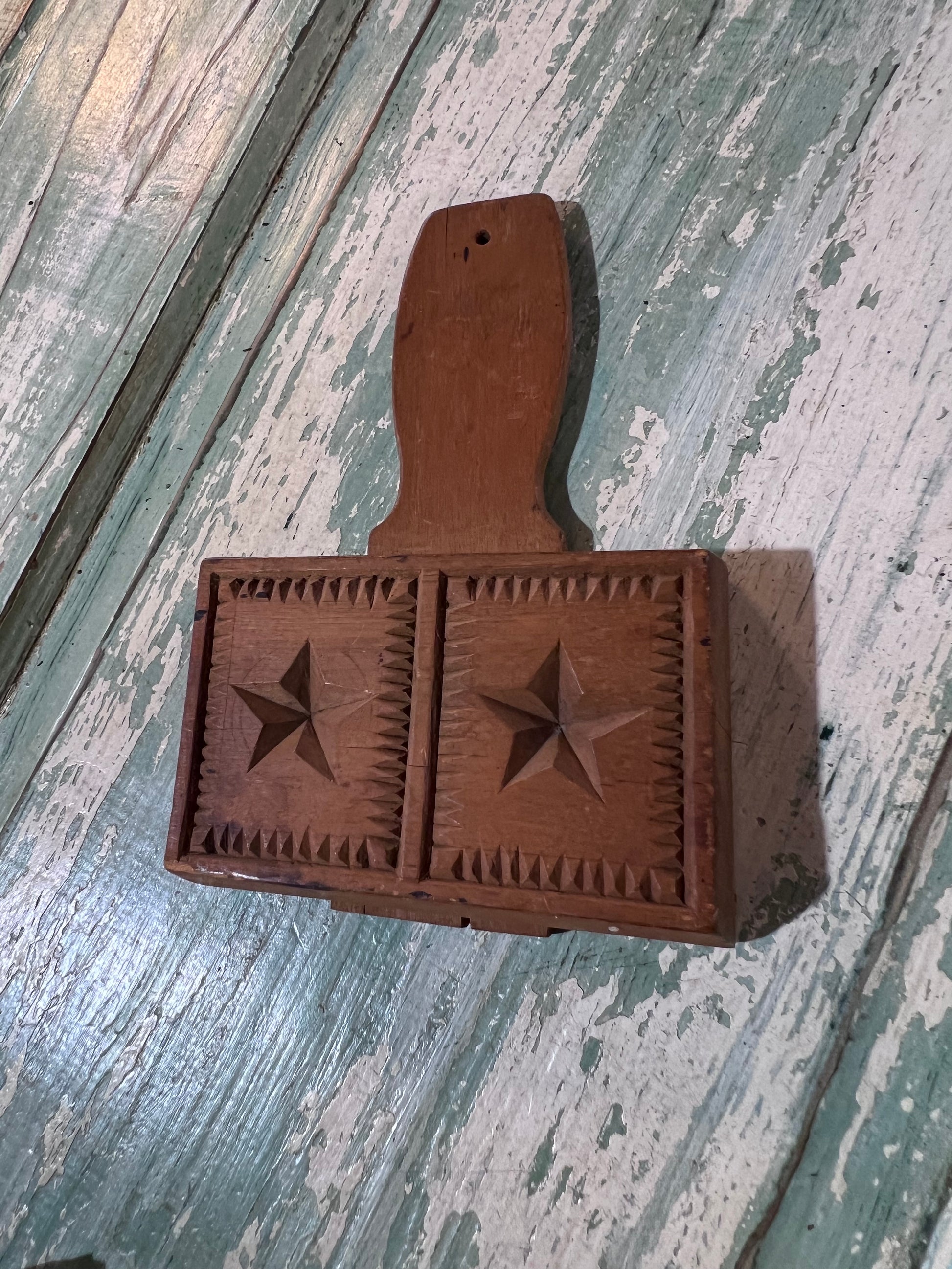 Antique Star Pattern Butter or Shortbread Press Mold