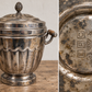 Vintage Silver Plate Covered Ice Bucket with Wooden Handles haven hospice