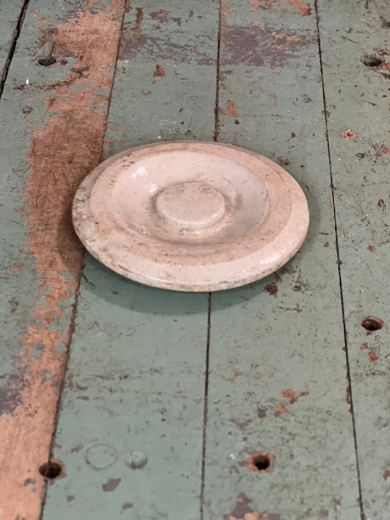 Vintage Glazed Stoneware Crock Lid The Mustard Seed Collection, The Seed