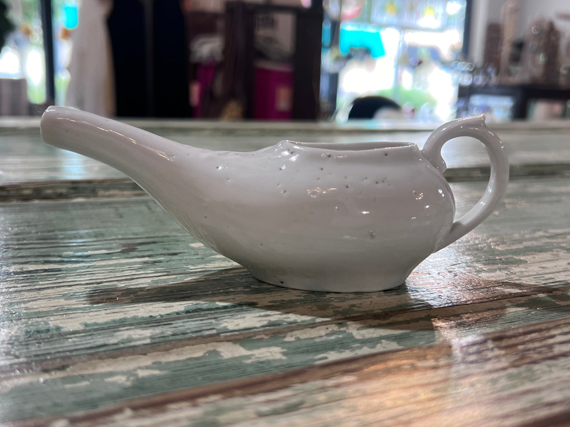 Antique Baby Invalid Feeder Cup Ironstone Pottery Air Holes