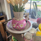 Pitcher Bowl Set Pink Teal Lawleys Norfolk Stoke Pottery Wilkinson England LTD 300 L