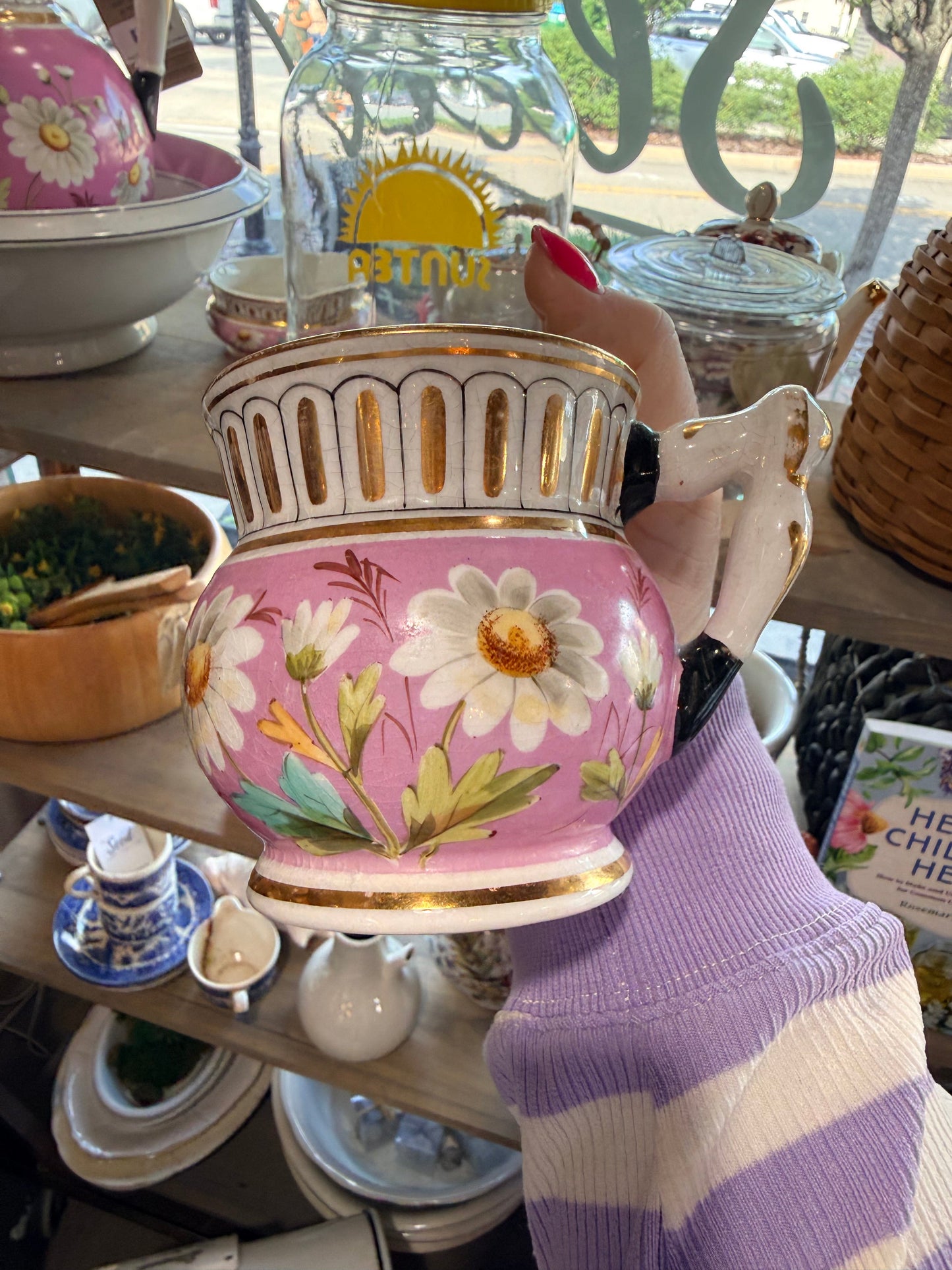 Pitcher Bowl Set Pink Teal Lawleys Norfolk Stoke Pottery Wilkinson England LTD 300 L