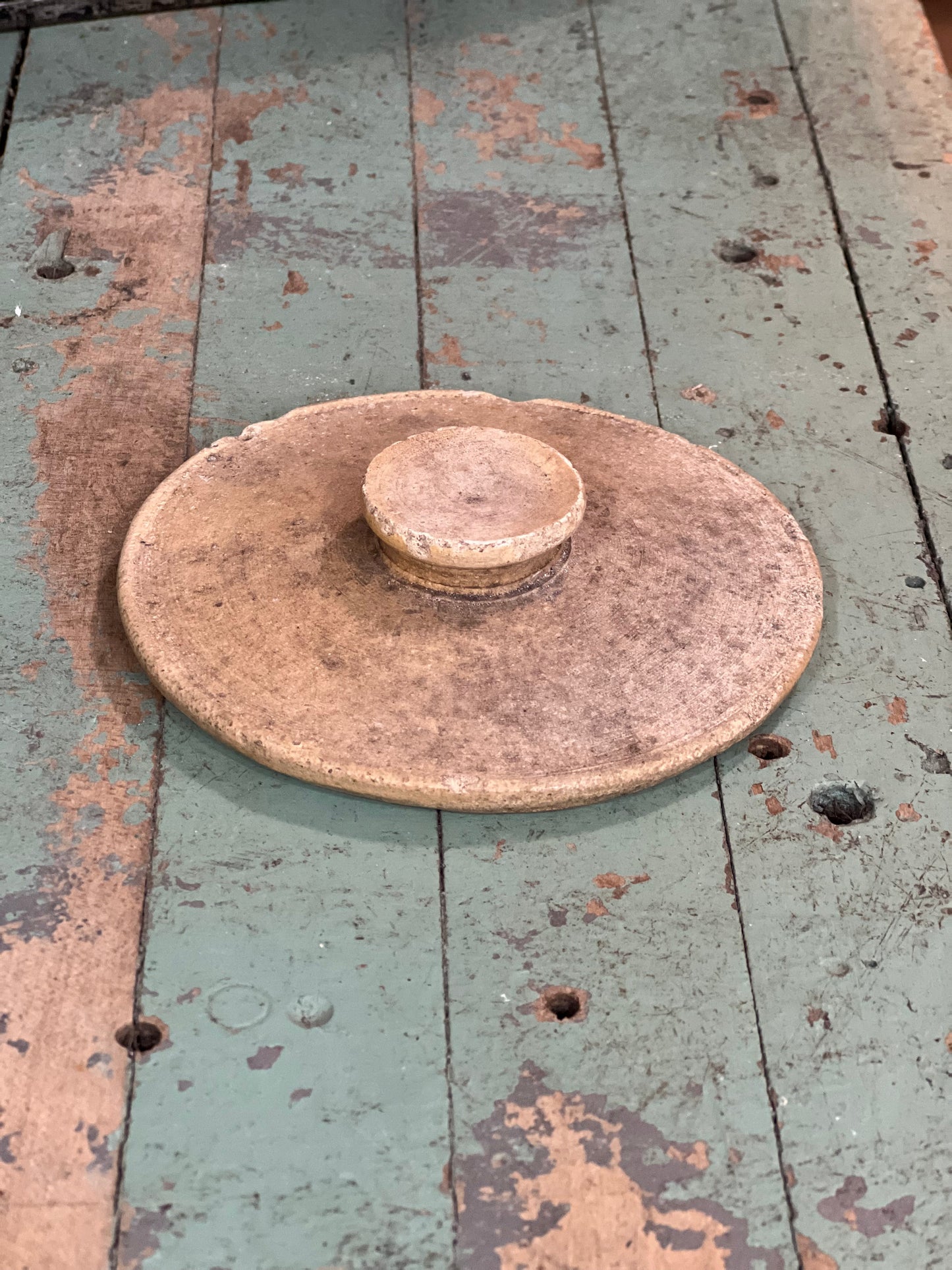 Primitive Stoneware Jar Lid The Mustard Seed Collection, The Seed