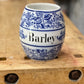 European Blue Floral Ceramic Barley Storage Jar Orlando Estate Auction