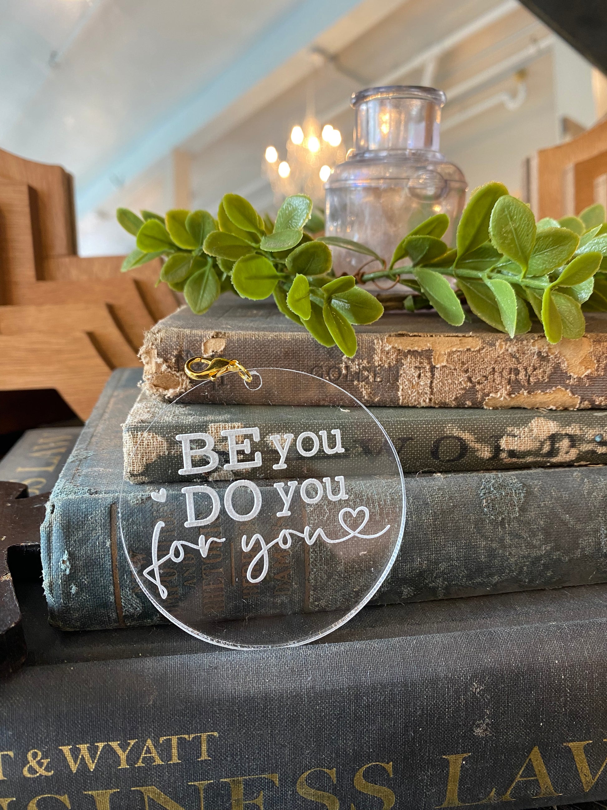 BE You DO You for You Wristlet Beaded Key Chain Bracelet with Tassel and Charm