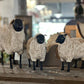 Set Of Three Artisan Carved Fleece Sheeps The Mustard Seed Collection