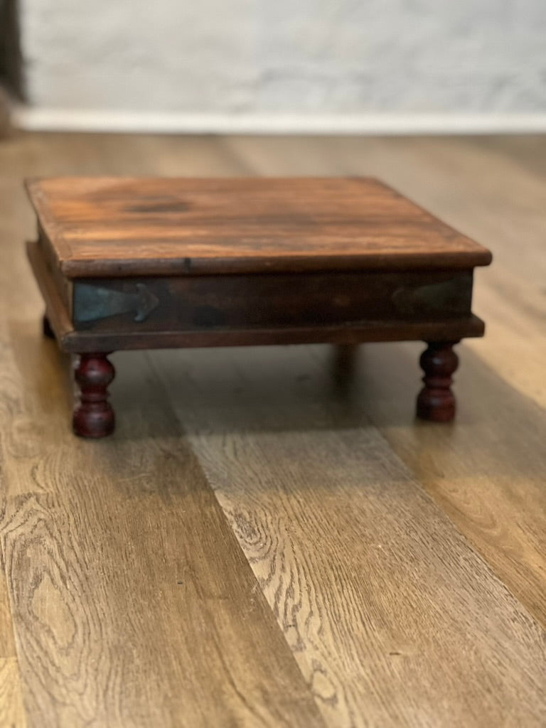 Vintage Indian Bajot Table or Chowki) The Mustard Seed Collection, The Seed