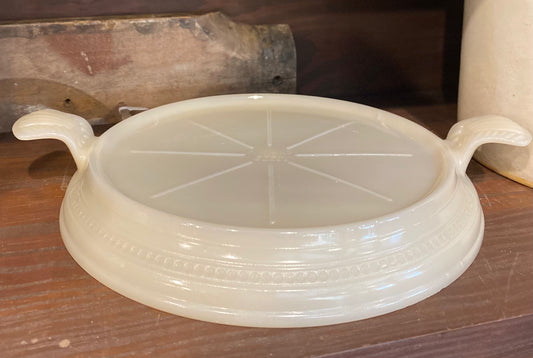 Vintage Slag Glass Trivet Muted Khaki Color - Fire King