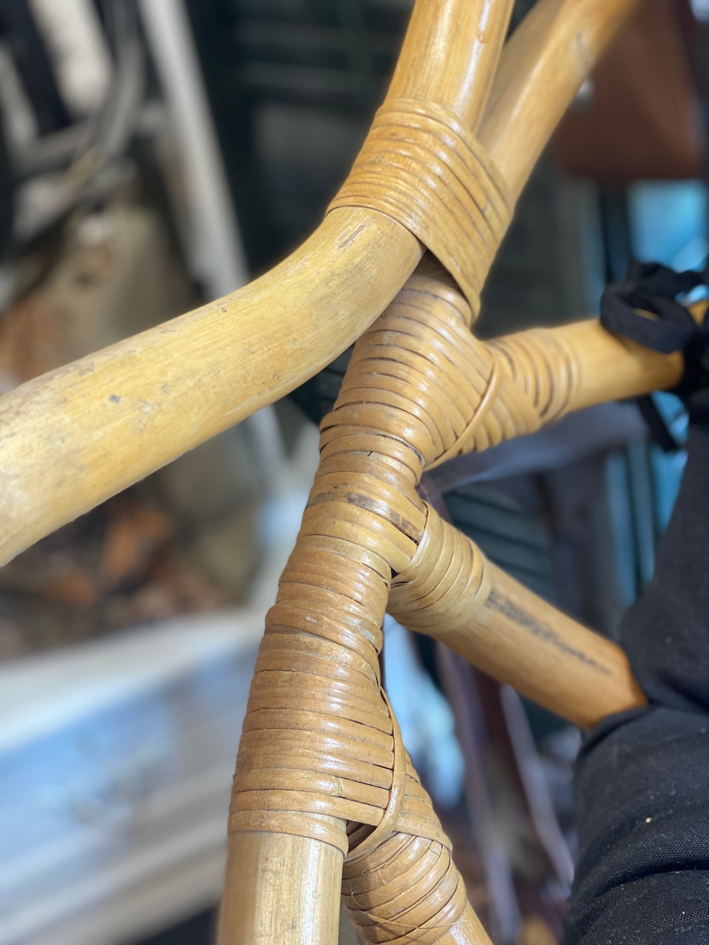 Vintage Rattan Swivel Chair