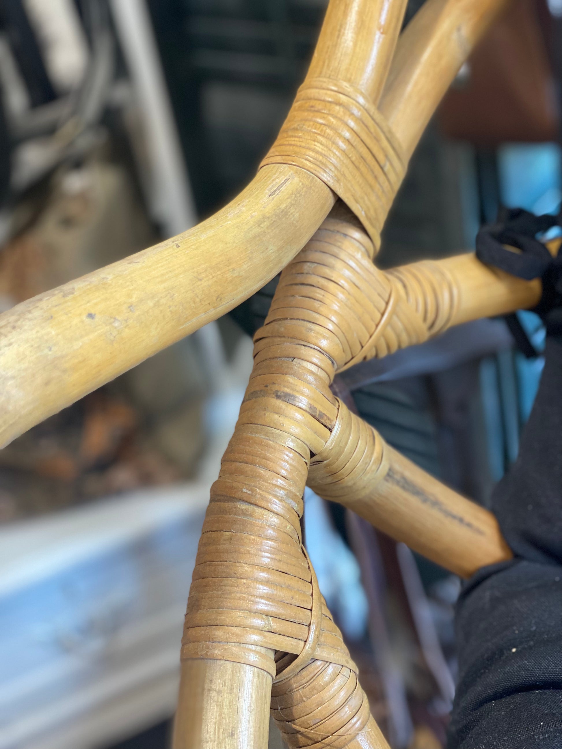 Vintage Rattan Swivel Chair