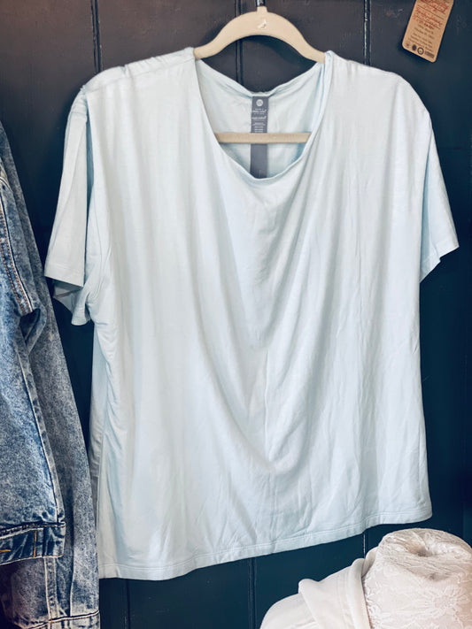 Double Layered Arctic Blue Knit Tee