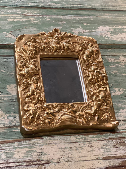 Gold Painted Plaster Mirror