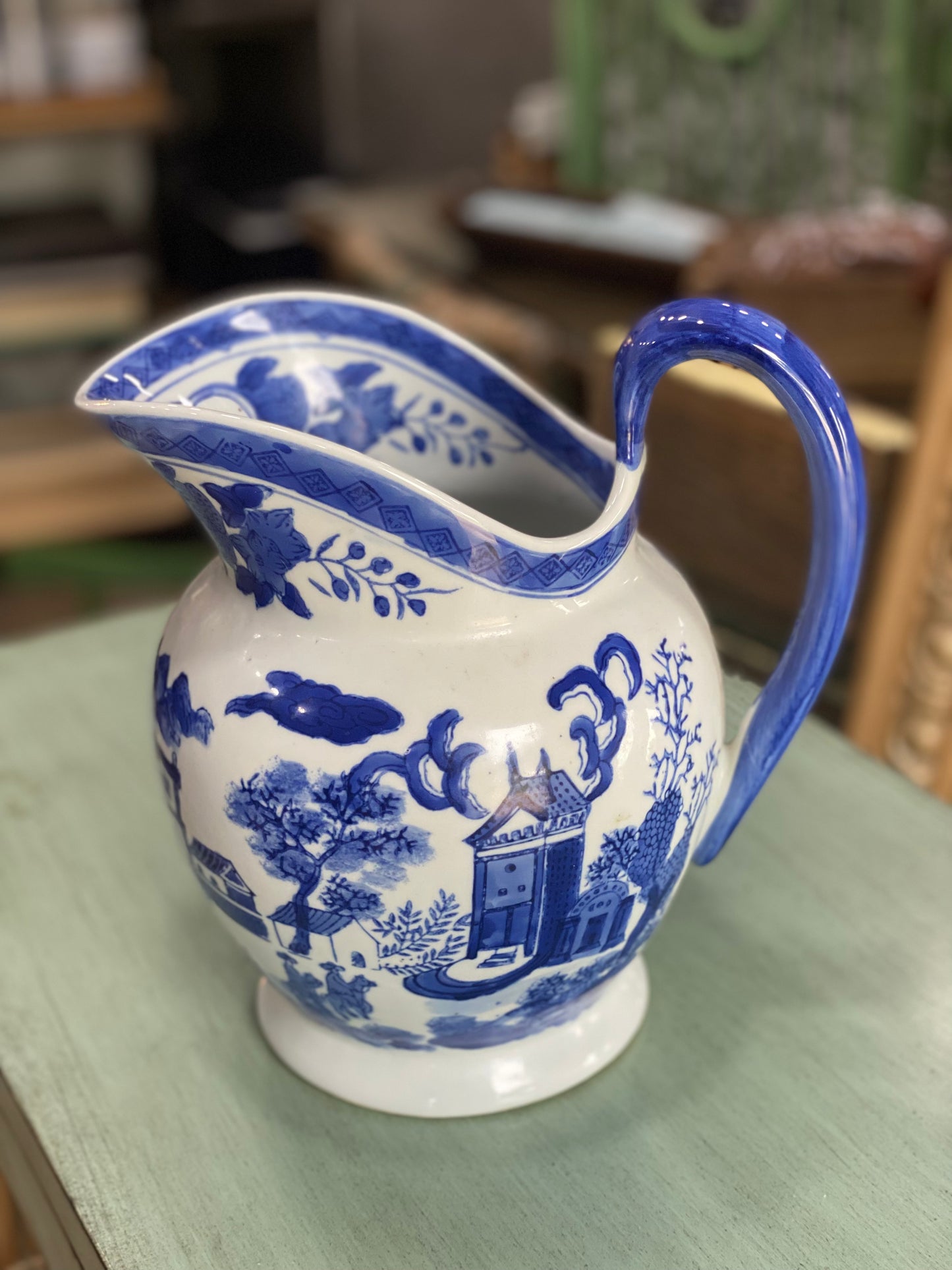 Chinese Blue and White Ceramic Pitcher