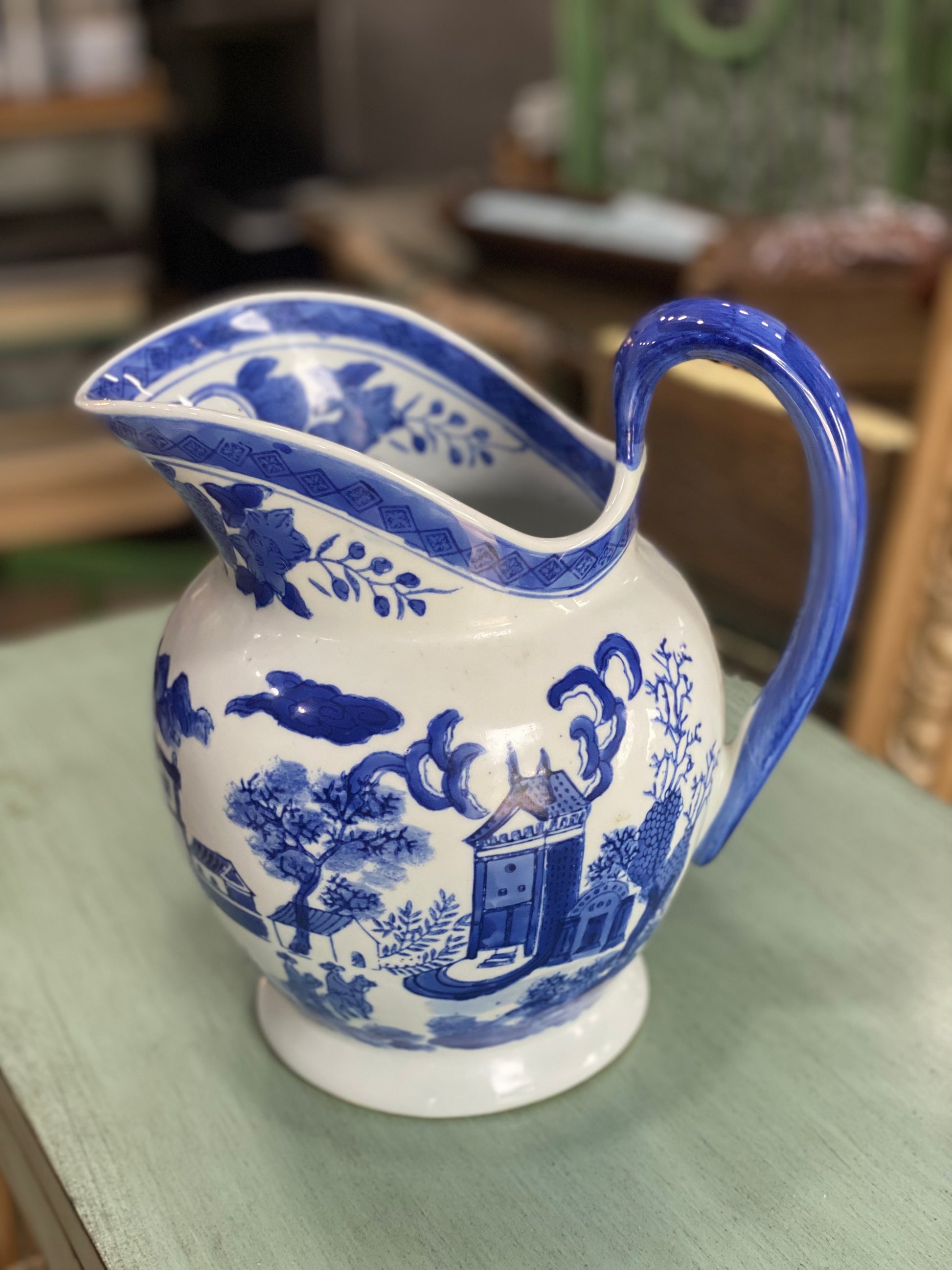 Chinese Blue and White Ceramic Pitcher