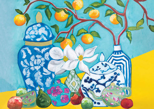 A1 Ginger Jars Mint Decoupage Paper