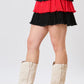 Color Block Pleated Skirt- Red/Black Fantastic Fawn