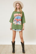 Licensed Rolling Stones Graphic Oversized Tee Fantastic Fawn