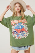 Licensed Rolling Stones Graphic Oversized Tee Fantastic Fawn