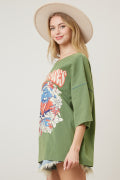 Licensed Rolling Stones Graphic Oversized Tee Fantastic Fawn