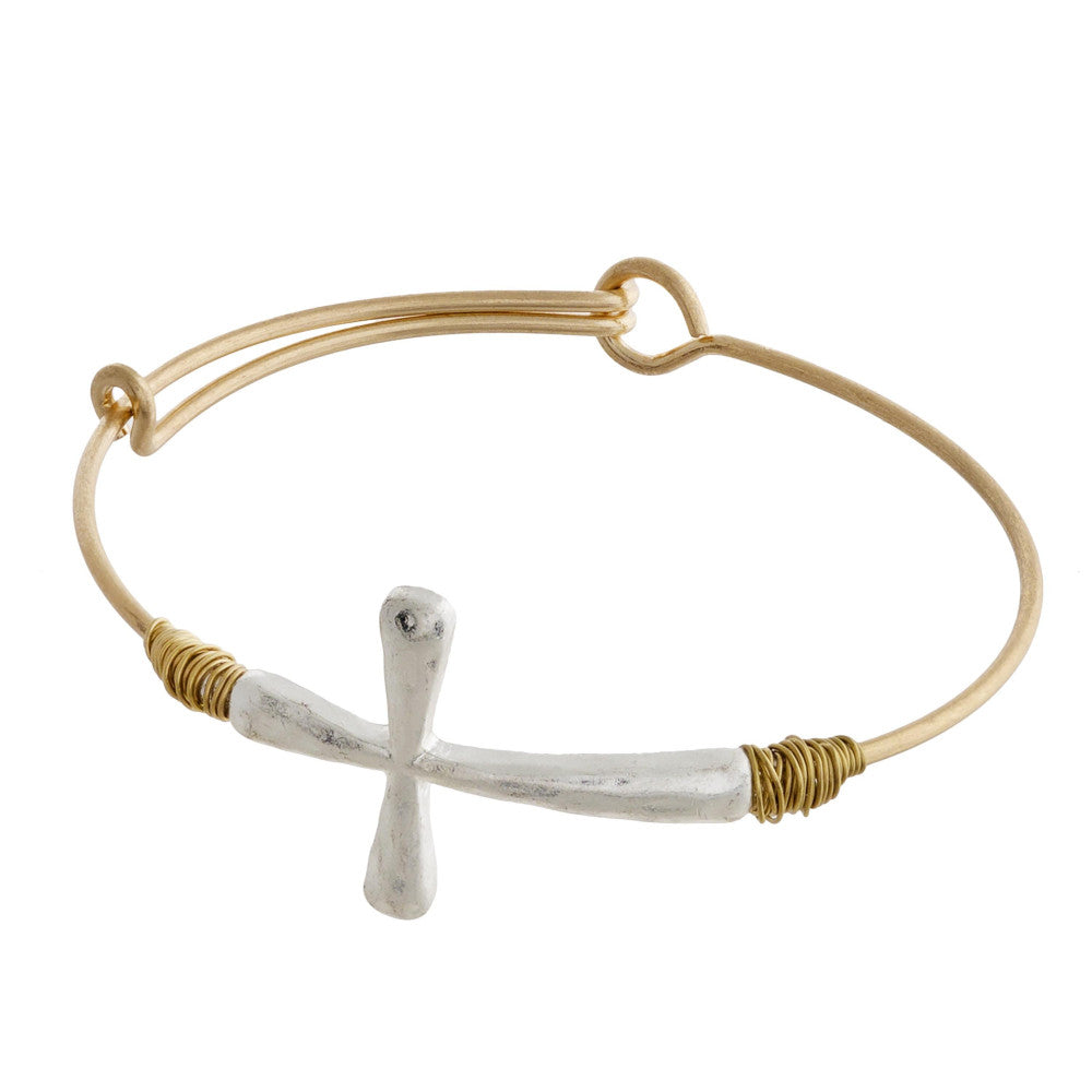 Metal Bracelet with Cross