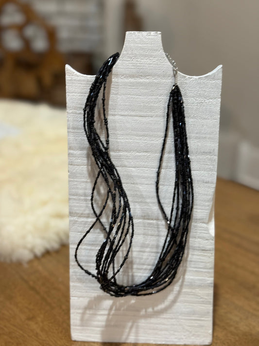 Black Metal Bead Necklace