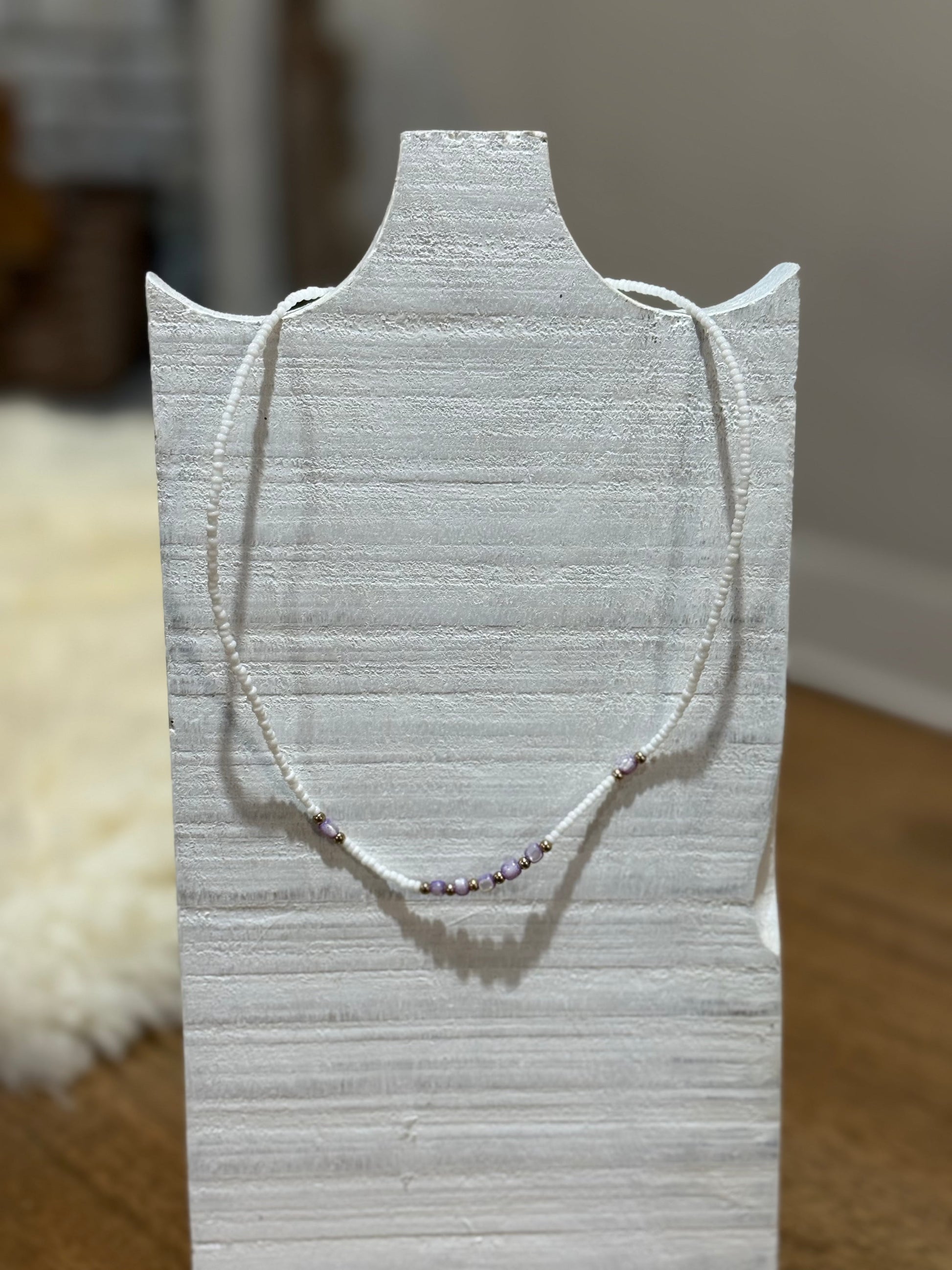 Dainty shell and crystal necklace