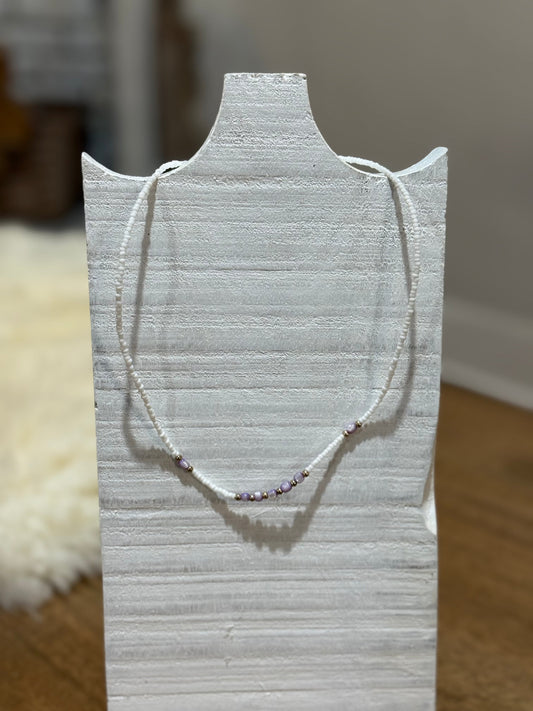 Dainty shell and crystal necklace