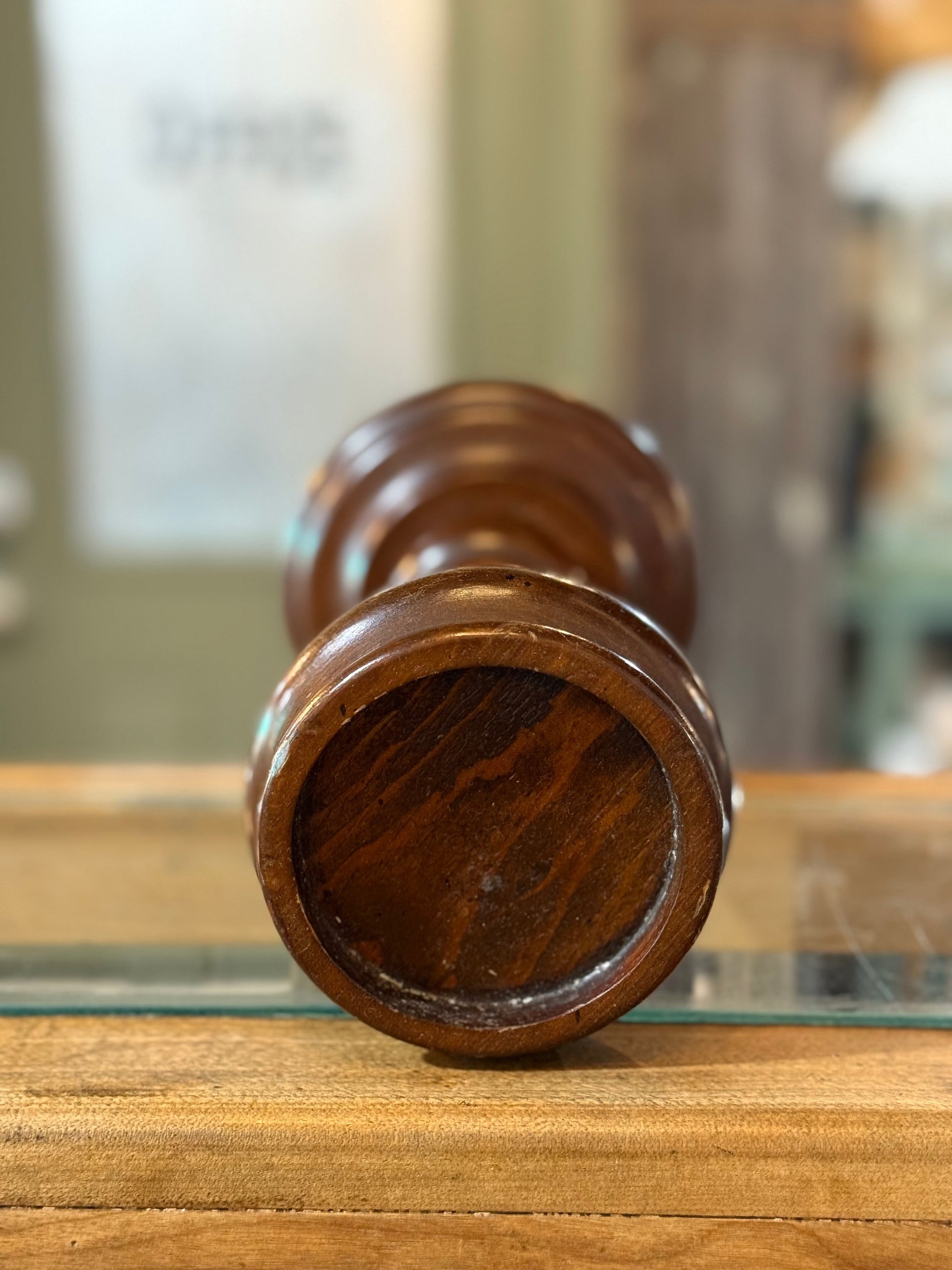 8” Wooden Candle Holder