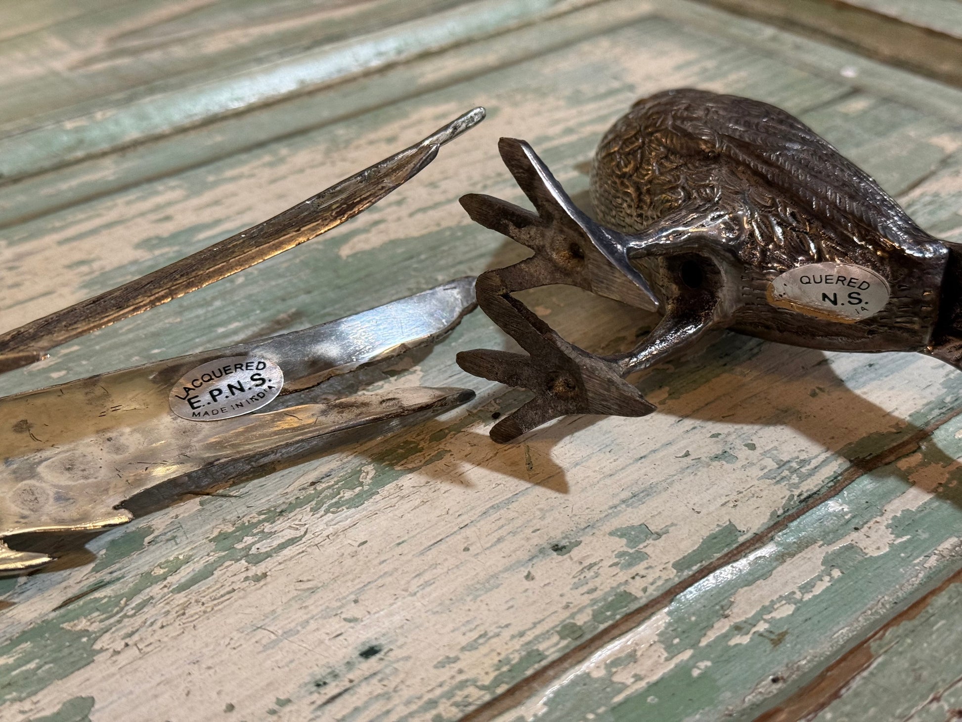 Pair of Vintage Silver-Plated Pheasants