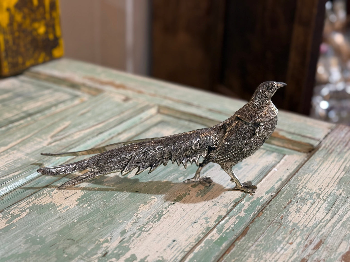 Pair of Vintage Silver-Plated Pheasants