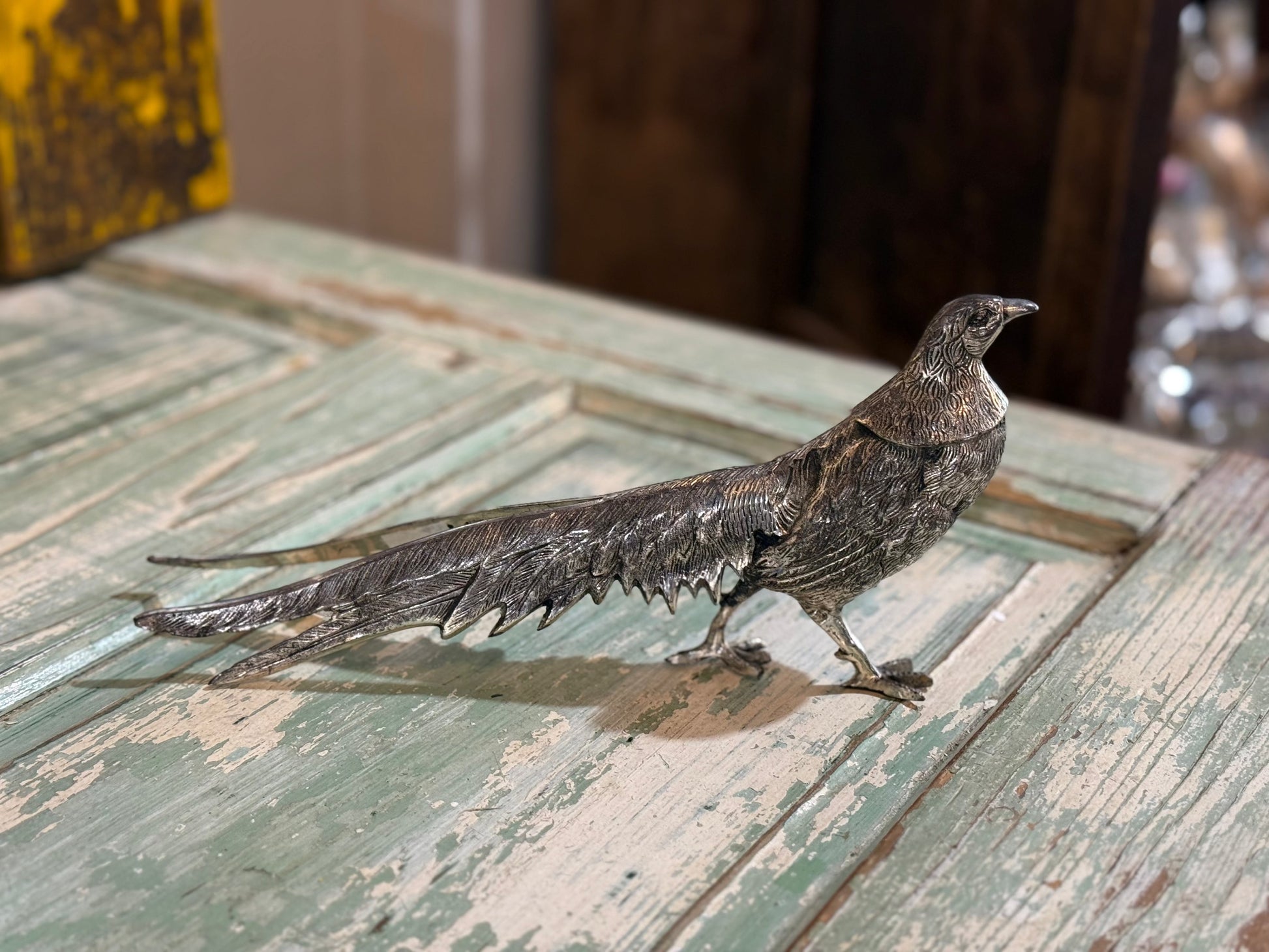 Pair of Vintage Silver-Plated Pheasants