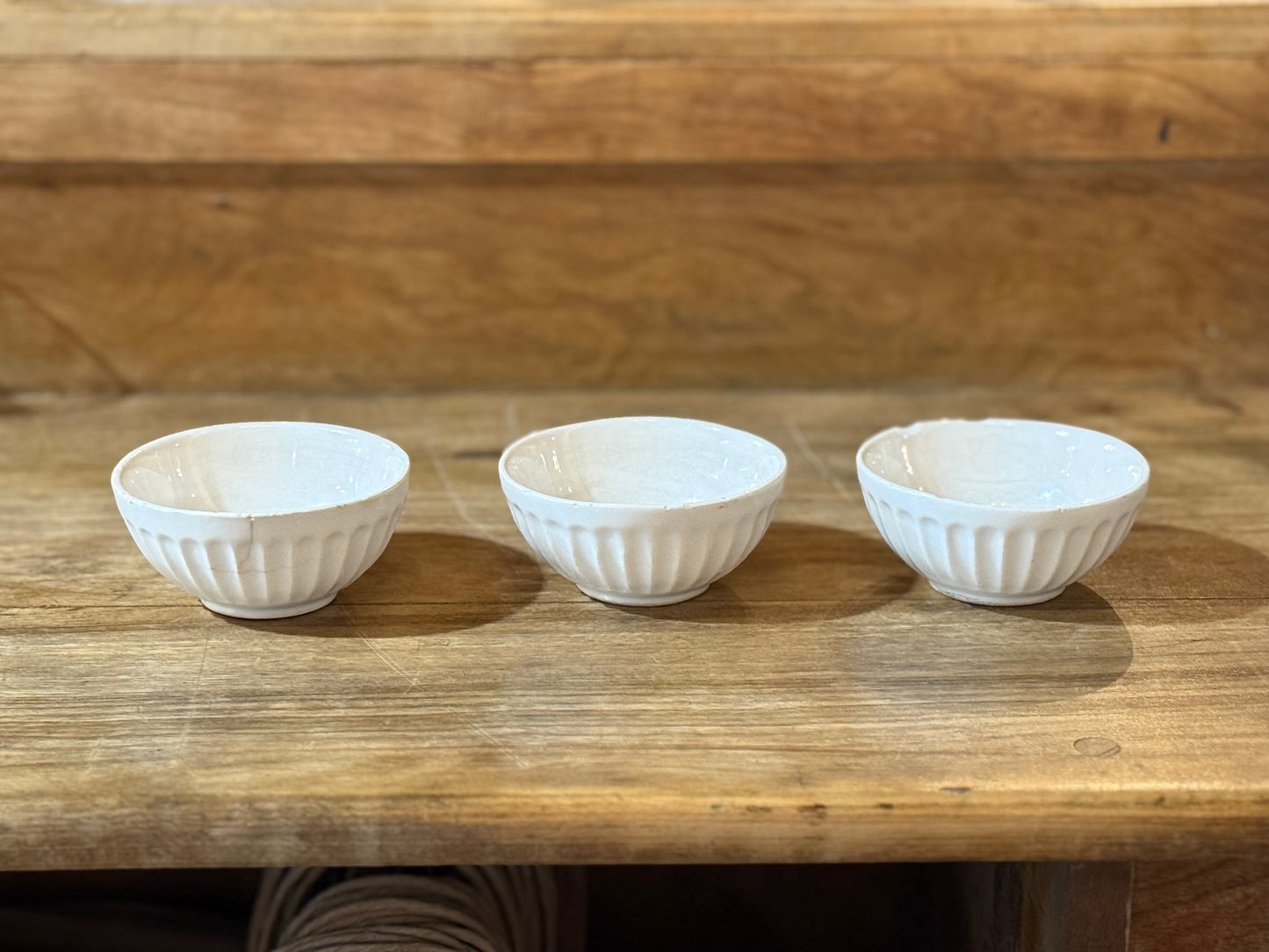 Set of 3 White Prep Dishes