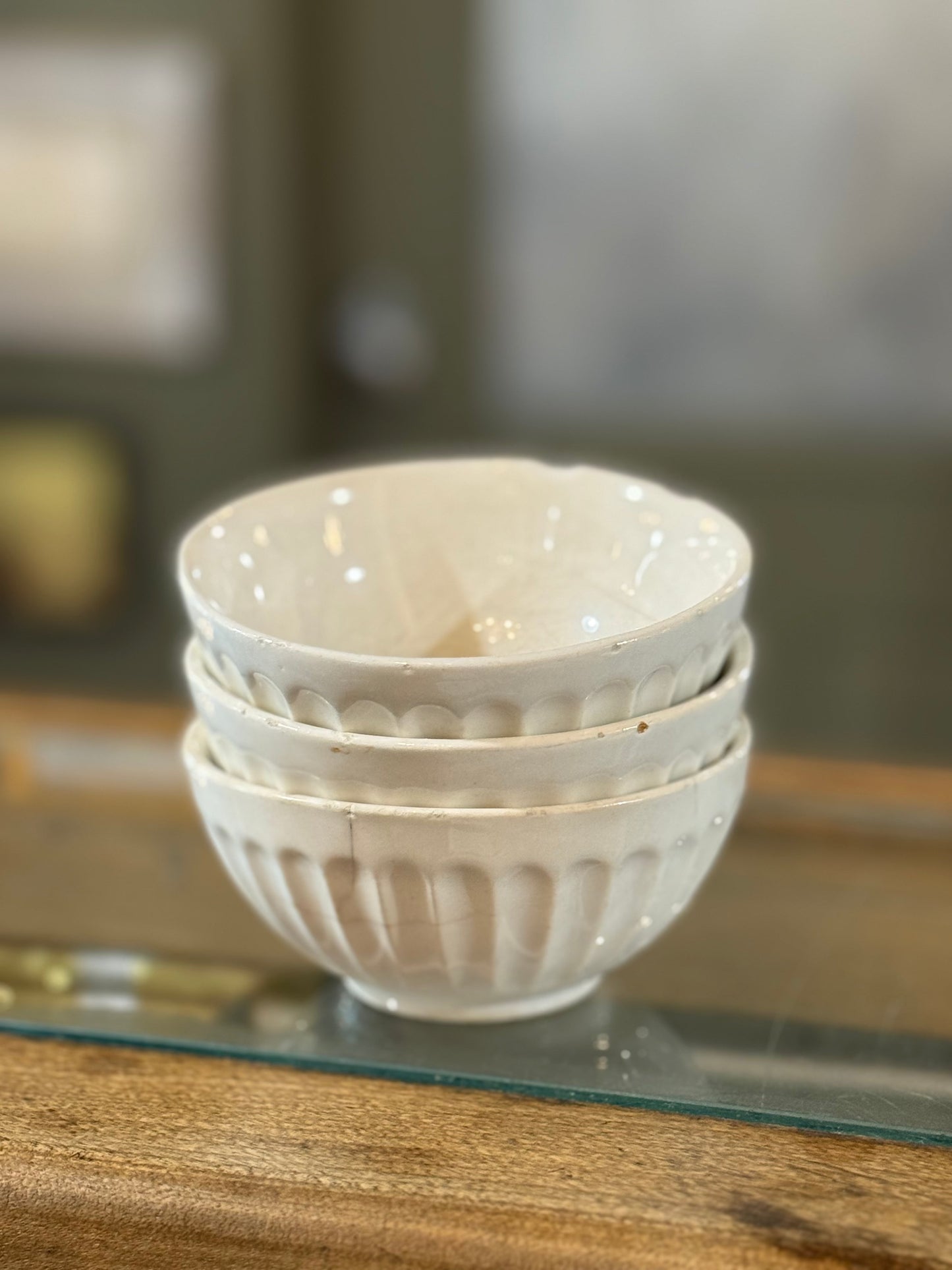 Set of 3 White Prep Dishes