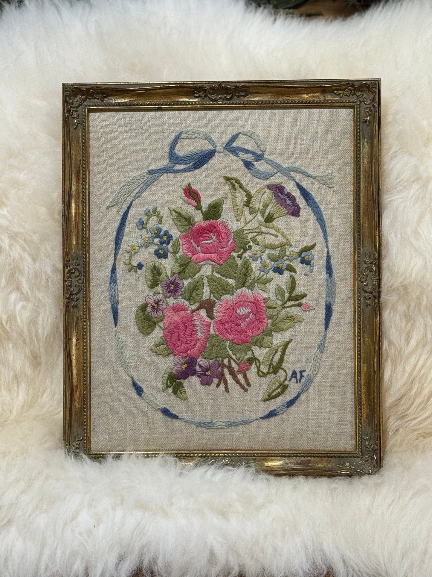 Embroidered Framed Floral