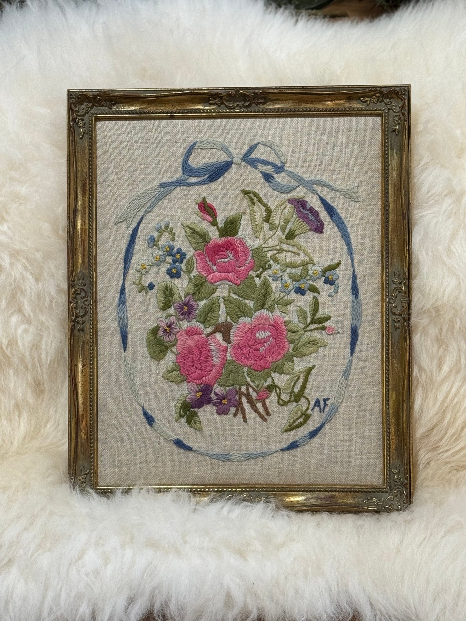 Embroidered Framed Floral