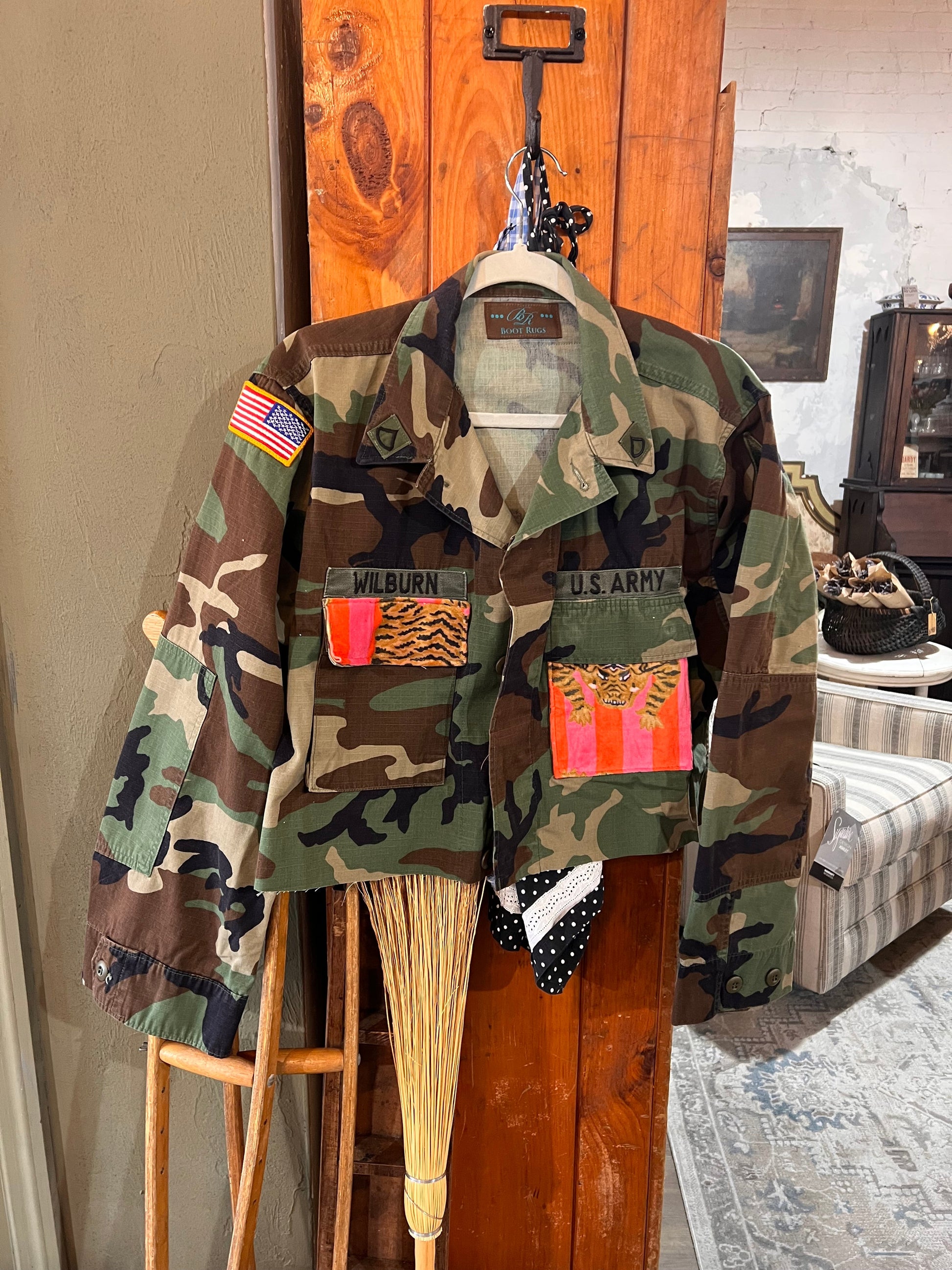 Camo or Jean Pink Leopard UpCycled Jackets Army Fatigue