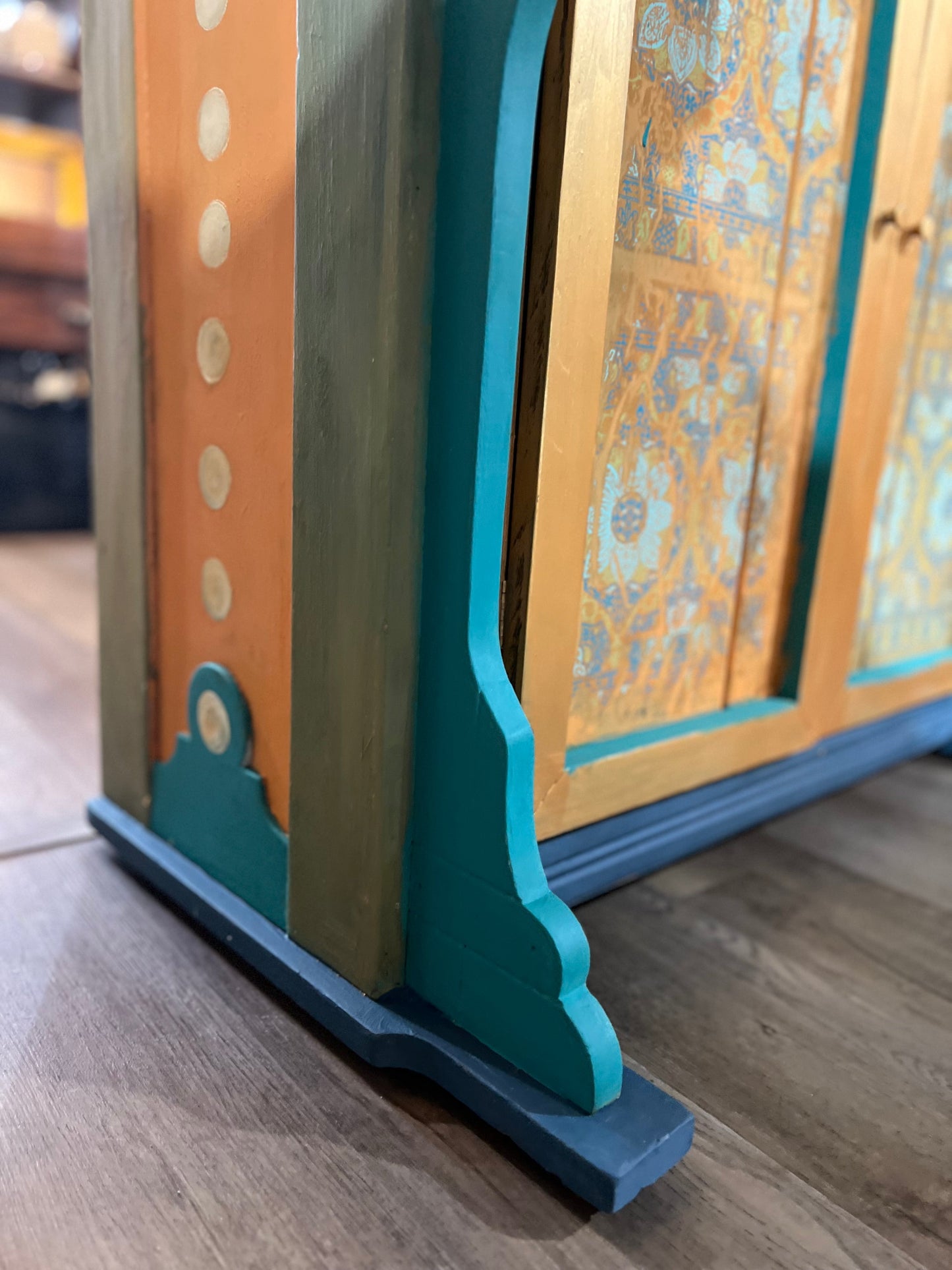 Custom Hand Painted & Handmade Vintage Pine Secretary