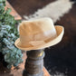 Vintage Pale Yellow Fedora Hat