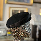 Vintage Velvet Black Pillbox Hat