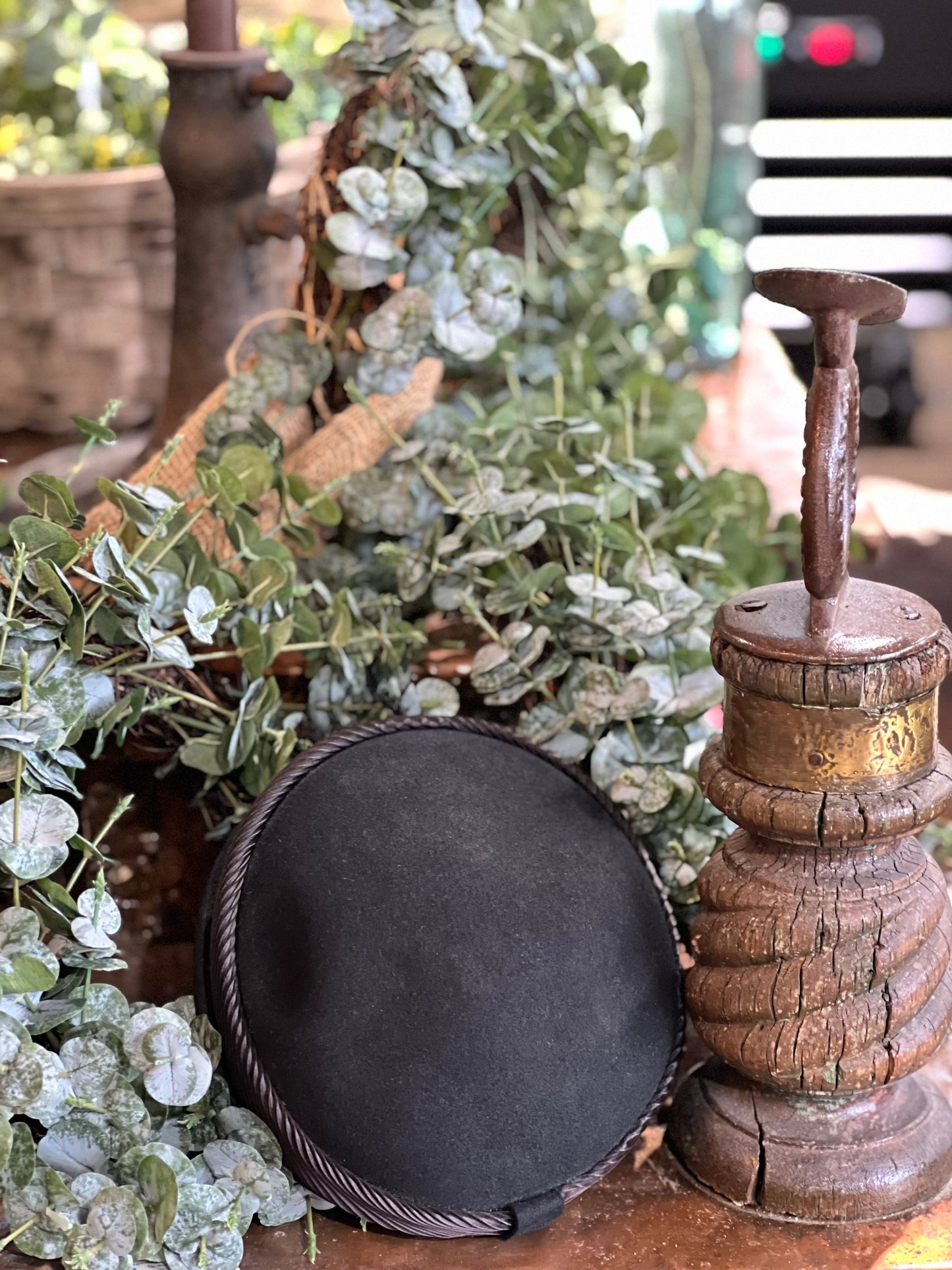 Vintage Velvet Black Pillbox Hat
