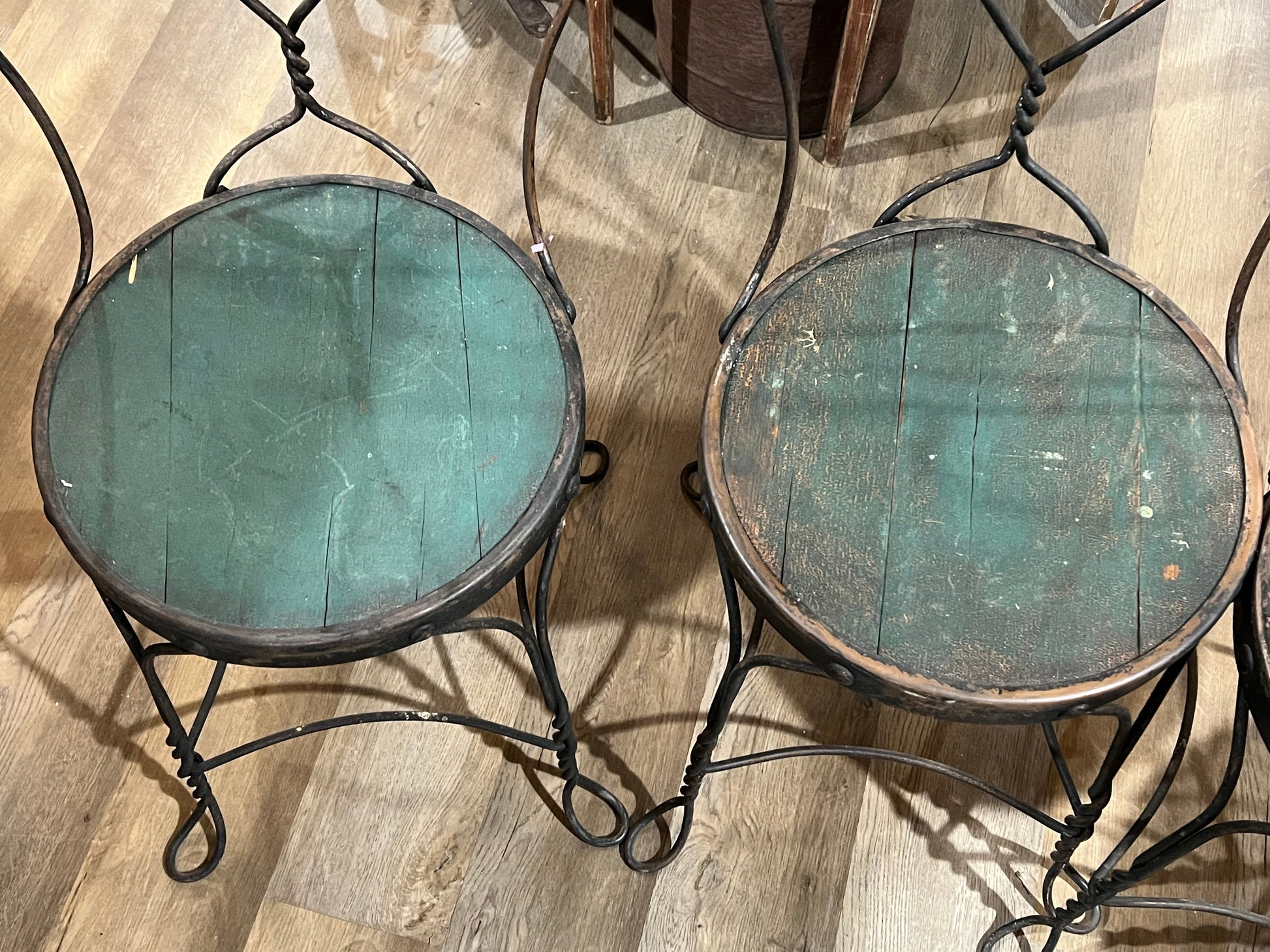 Set of 4 Vintage Ice Cream Parlor Chairs