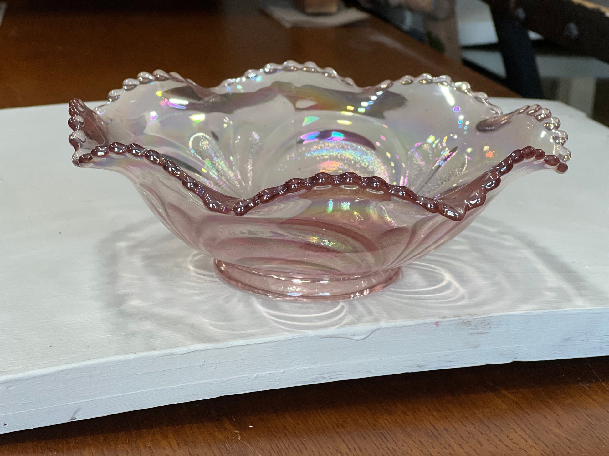Imperial Scroll Pink Embossed Bowl