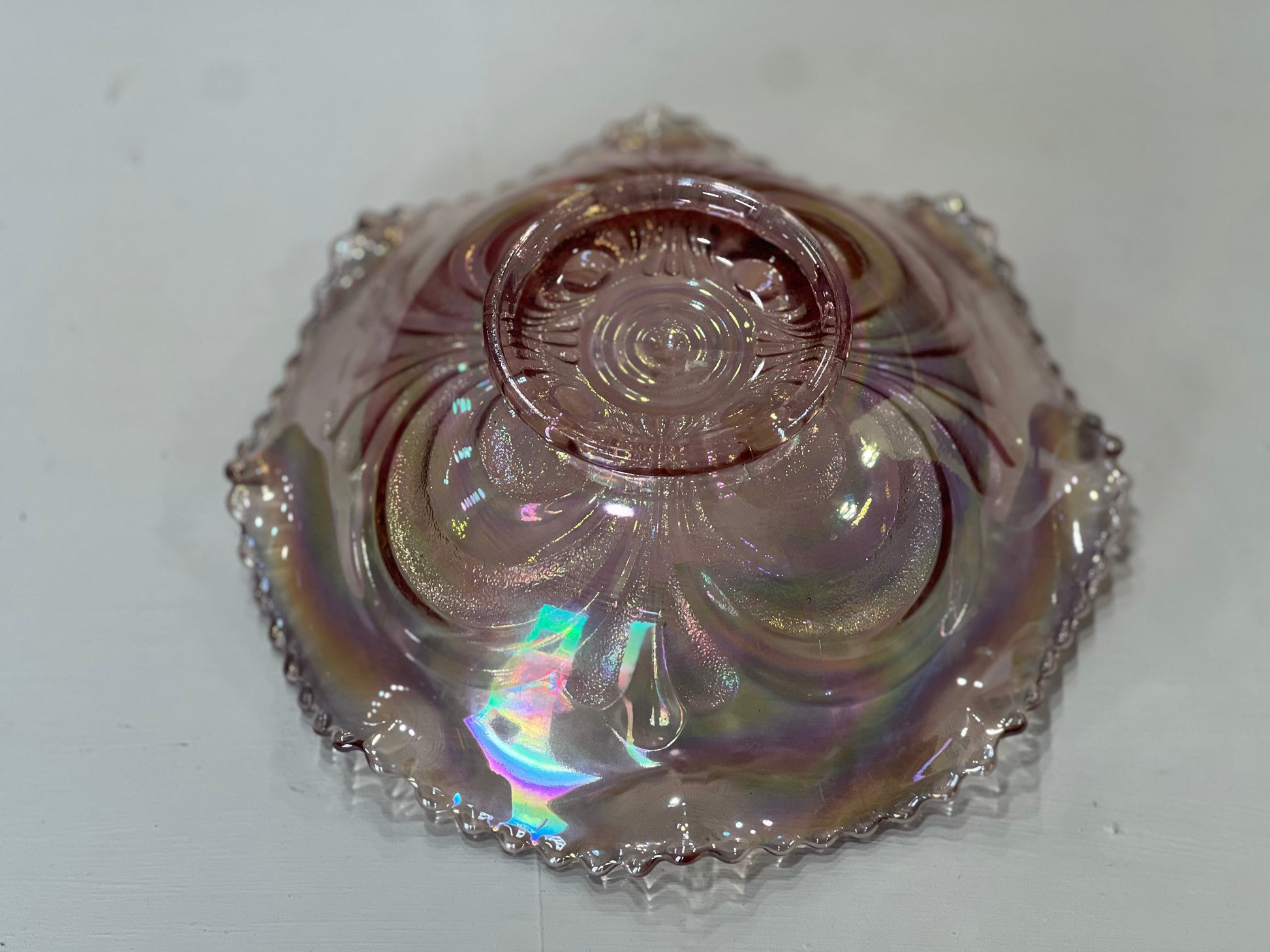 Imperial Scroll Pink Embossed Bowl