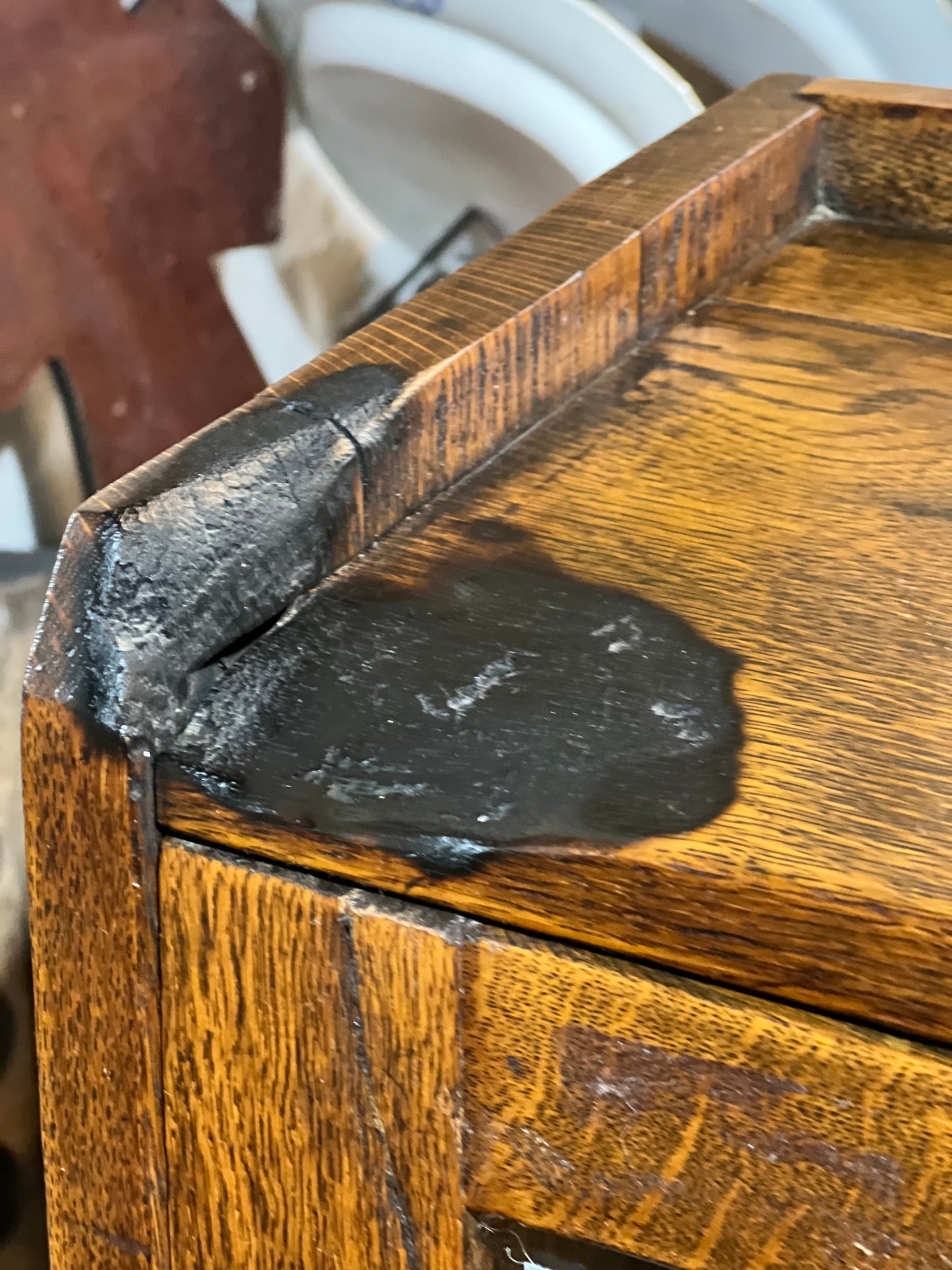 Antique Enclosed Bookcase with Key