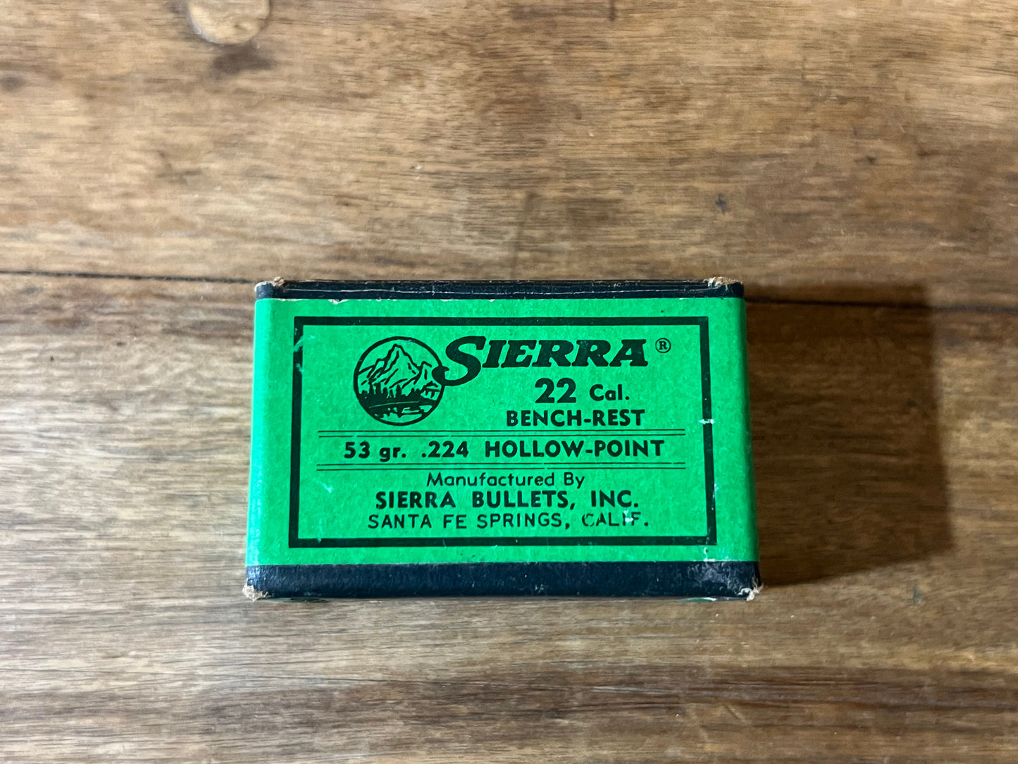 Green & Black Sierra Bullets box