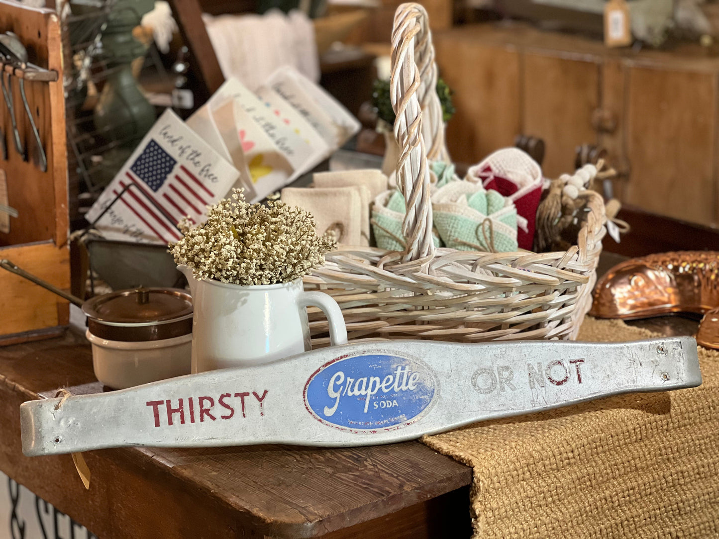 Vintage Grapette Advertising General Store Door Push Sign