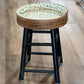 Repurposed Stool with Sewing Box